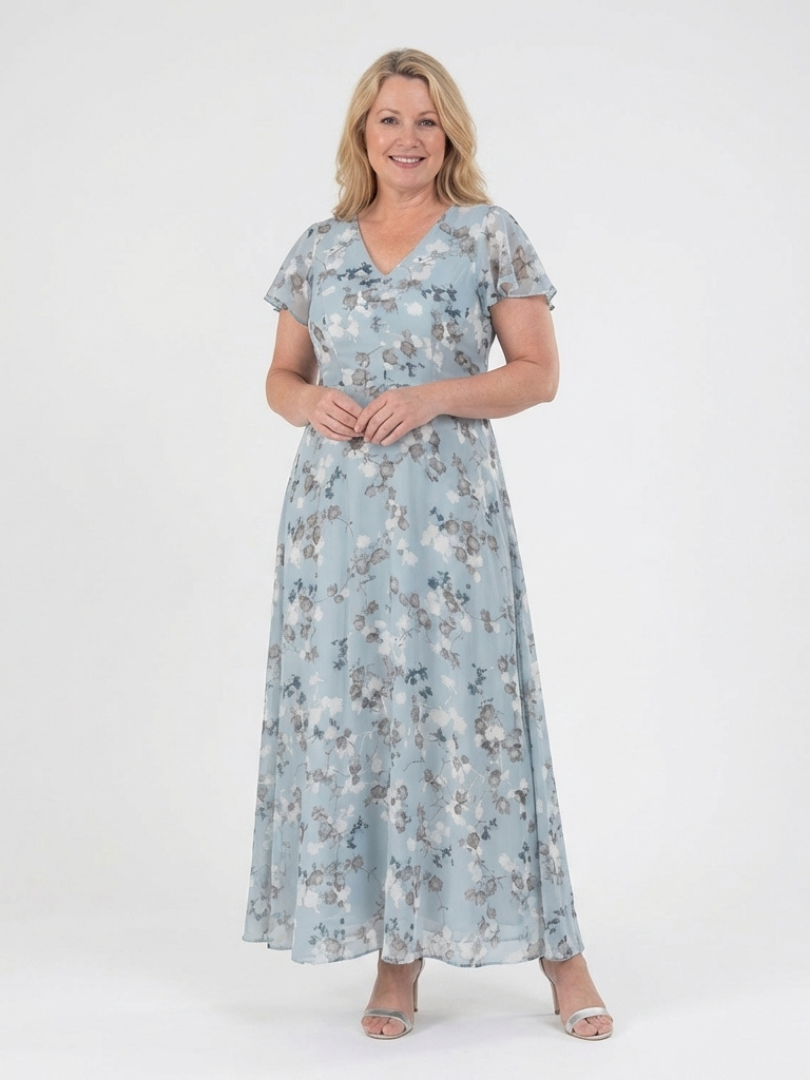 Agnès Paris | Robe Maxi en Chiffon Floral Ismeria