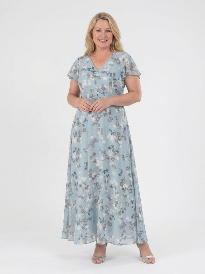 Agnès Paris | Robe Maxi en Chiffon Floral Ismeria
