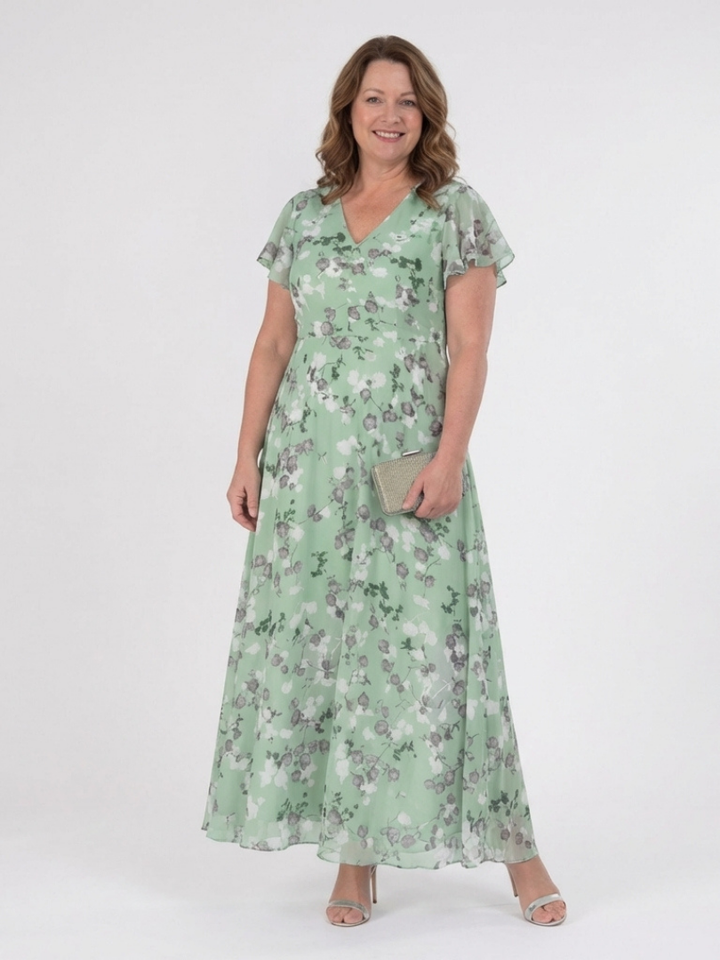 Agnès Paris | Robe Maxi en Chiffon Floral Ismeria