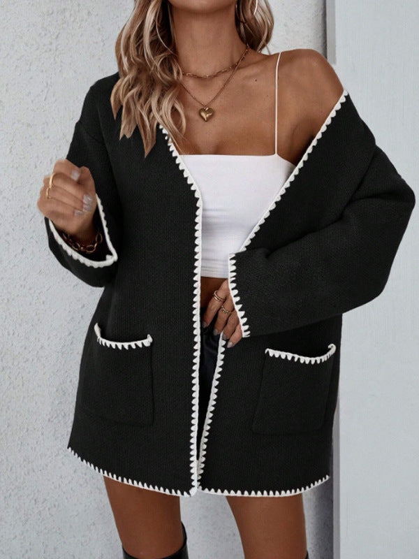 Agnès Paris | Cardigan Surpiqûres Contrastées Sylvie