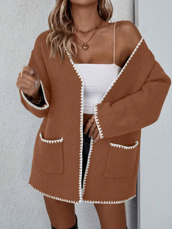 Agnès Paris | Cardigan Surpiqûres Contrastées Sylvie
