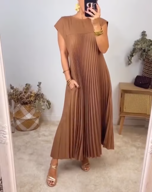 Agnès Paris | Robe Plissée Sans Manches