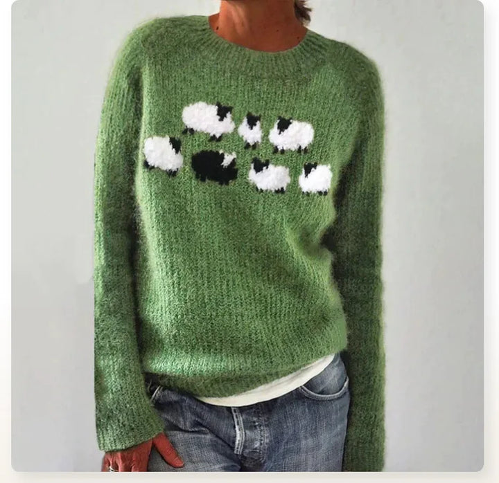 Agnès Paris | Pull Maille Motif Moutons Mathilde