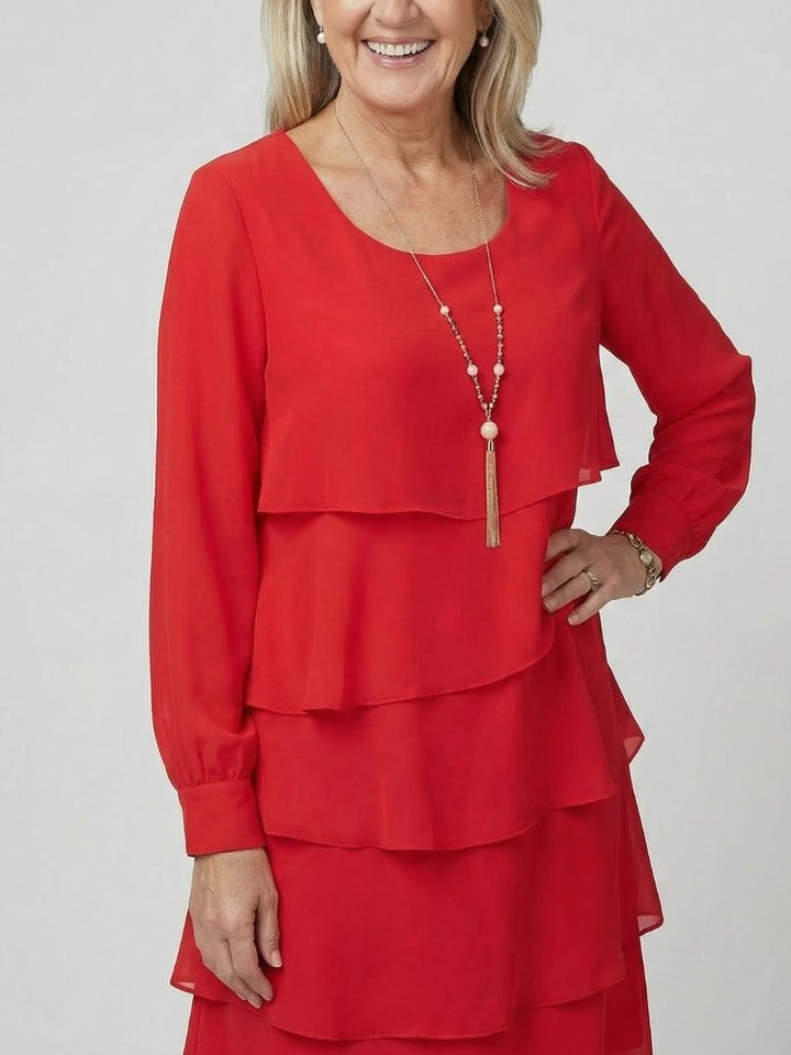 Agnès Paris | Robe à couches propre longueur genou Lila