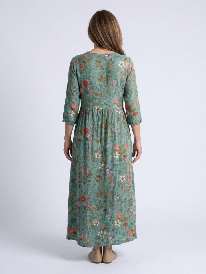 Agnès Paris | Robe Maxi à Manches Trois Quarts Marina