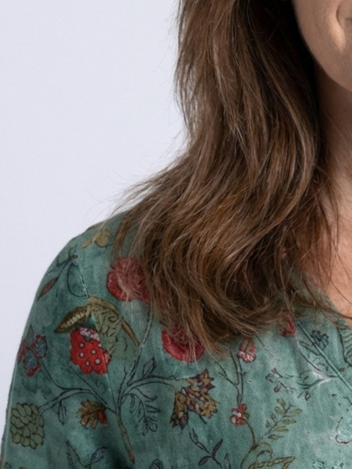 Agnès Paris | Robe Maxi à Manches Trois Quarts Marina