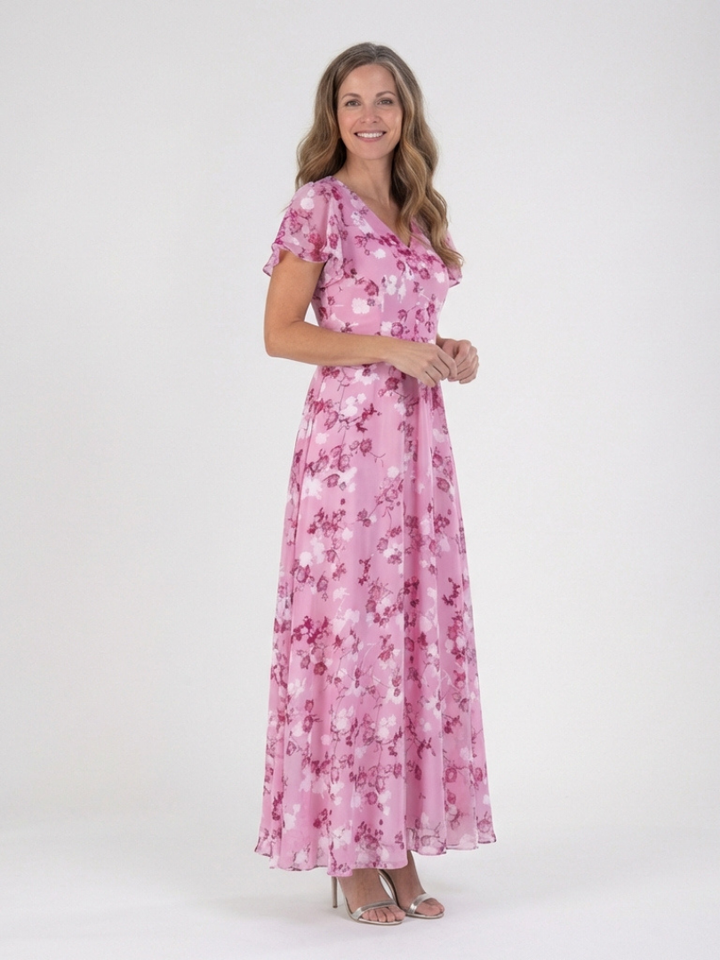 Agnès Paris | Robe Maxi en Chiffon Floral Ismeria