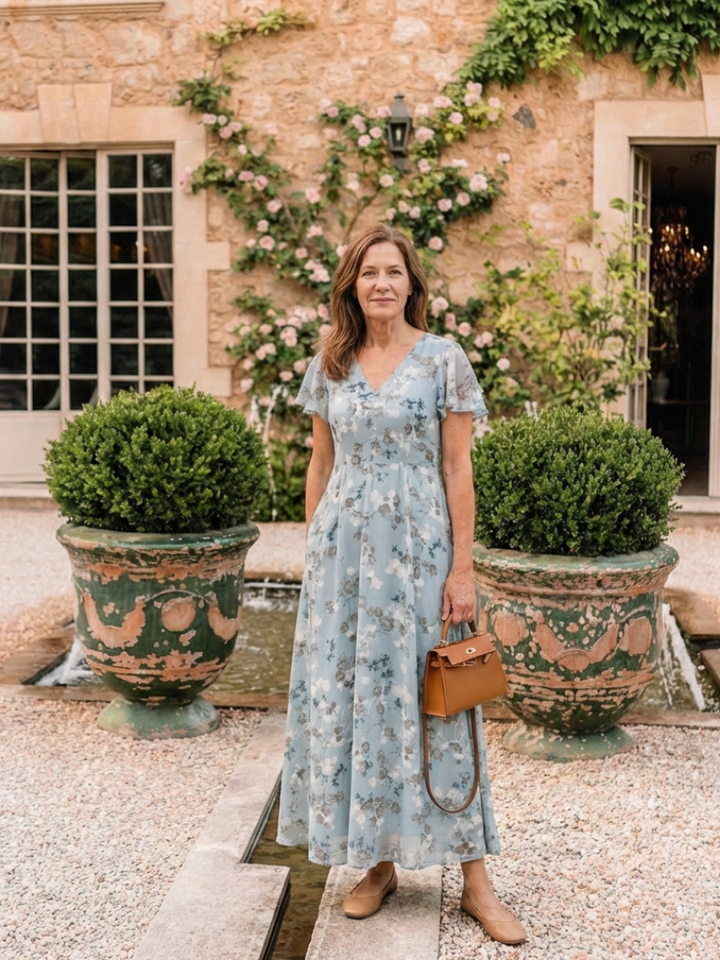 Agnès Paris | Robe Maxi en Chiffon Floral Ismeria