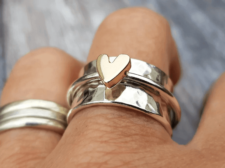 Agnès Paris | BAGUE EN ARGENT CŒUR DORÉ