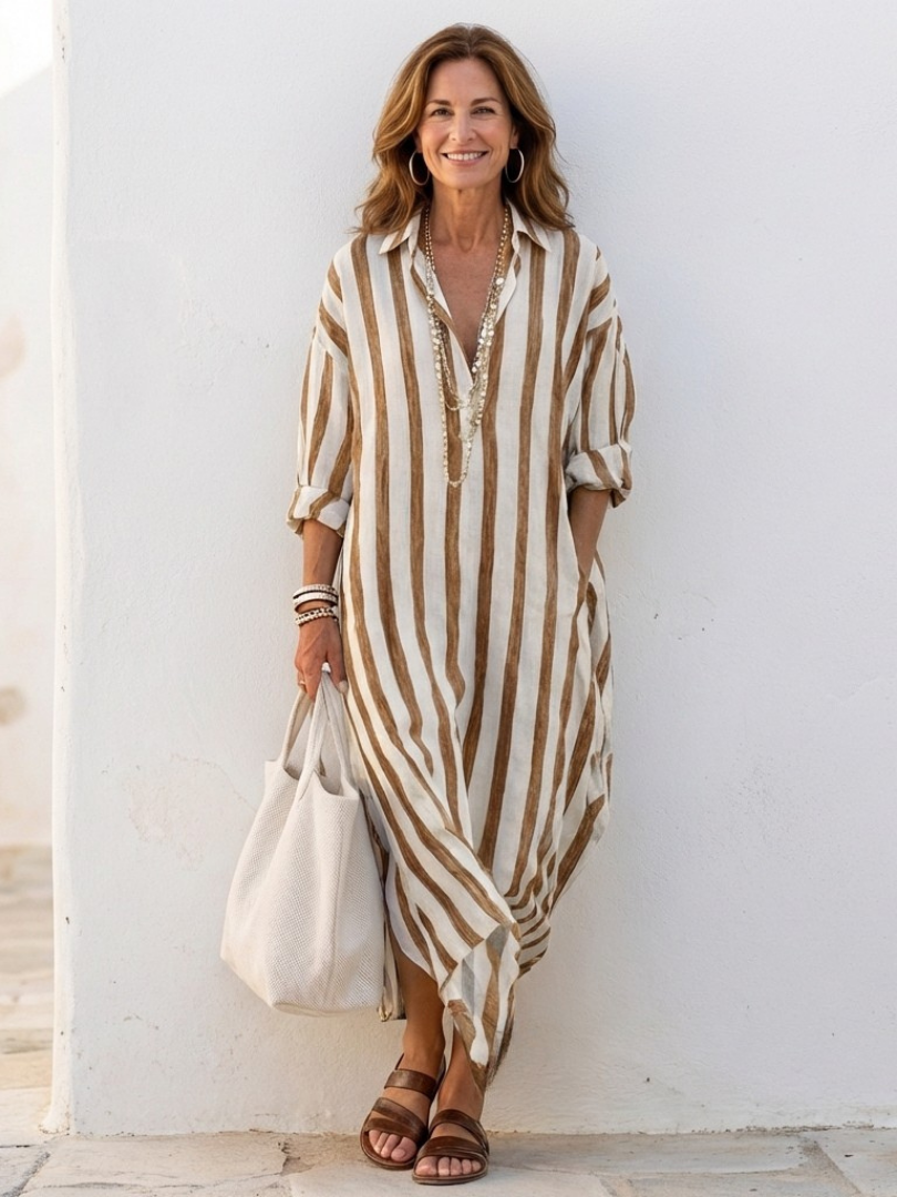 Agnès Paris | Robe Chemise Longues Rayée Naomi