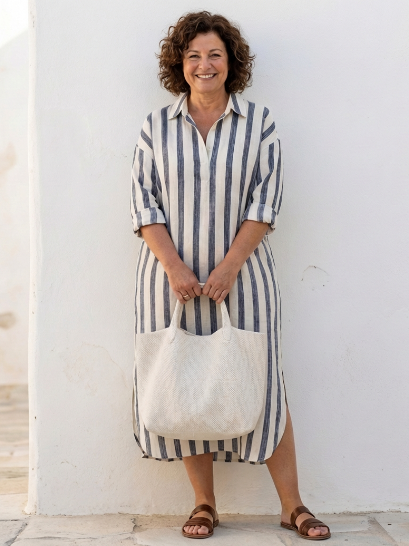 Agnès Paris | Robe Chemise Longues Rayée Naomi