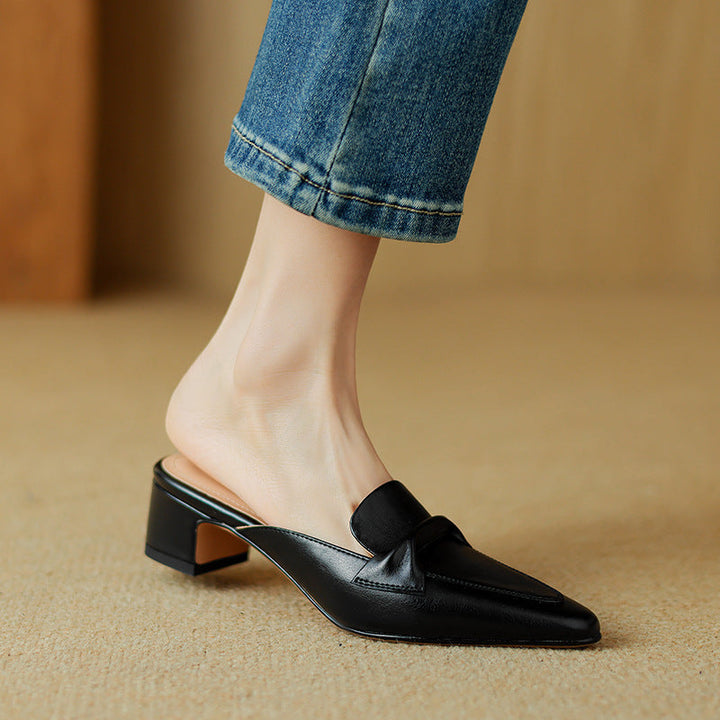 Agnès Paris | Mules Pointues en Cuir Béatrice
