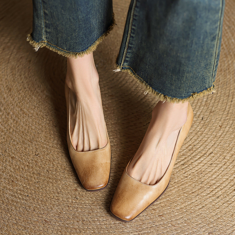 Agnès Paris | Escarpins Carrés en Cuir Amélie