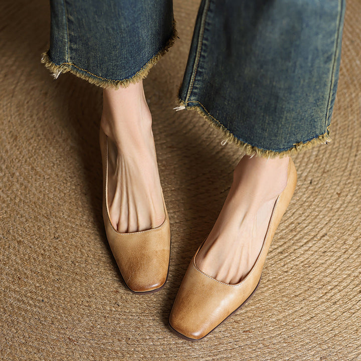 Agnès Paris | Escarpins Carrés en Cuir Amélie
