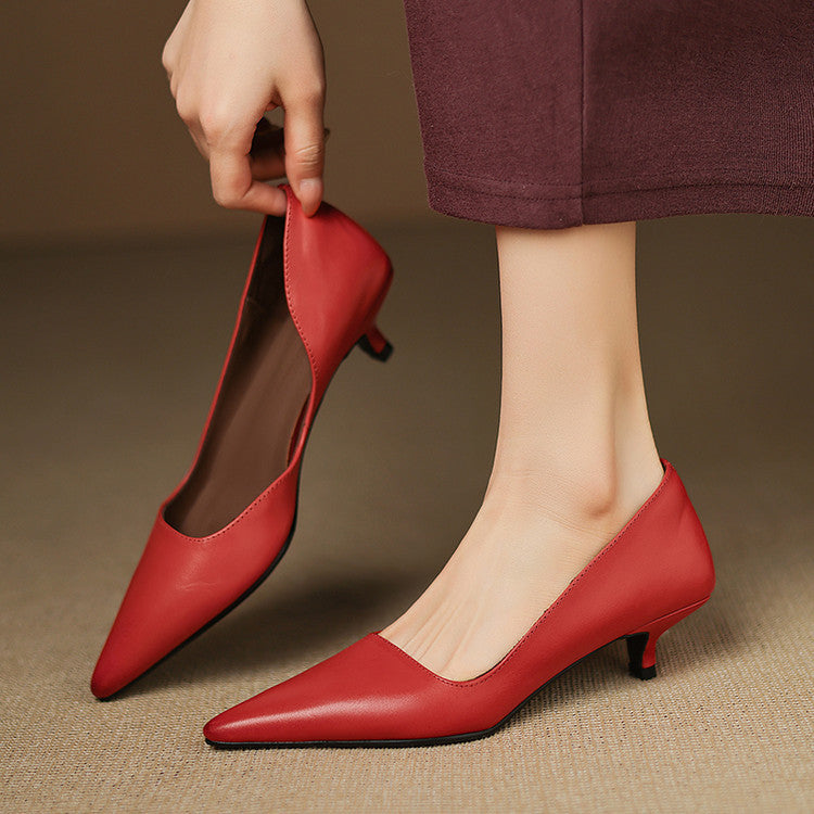 Agnès Paris | Escarpins Kitten Heel en Cuir Manon