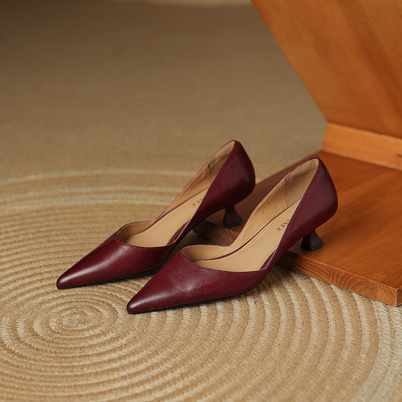 Agnès Paris | Escarpins Petit Talon en Cuir Nathalie