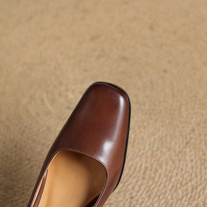 Agnès Paris | Escarpins Carrés en Cuir Amélie