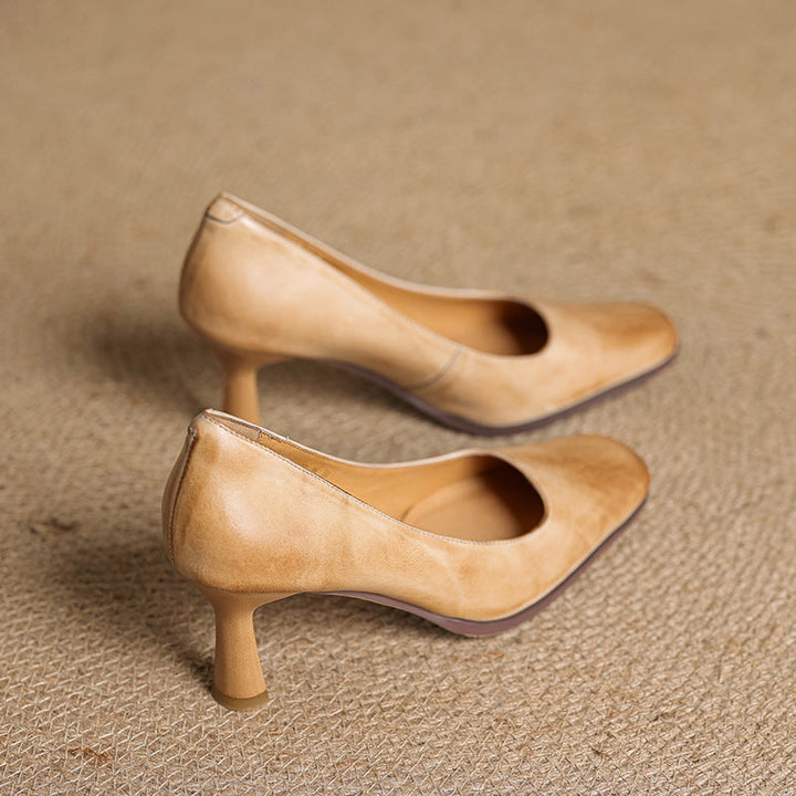 Agnès Paris | Escarpins Carrés en Cuir Amélie