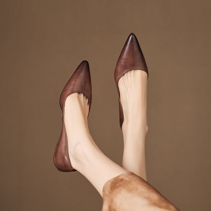Agnès Paris | Ballerines Pointues en Cuir Marie