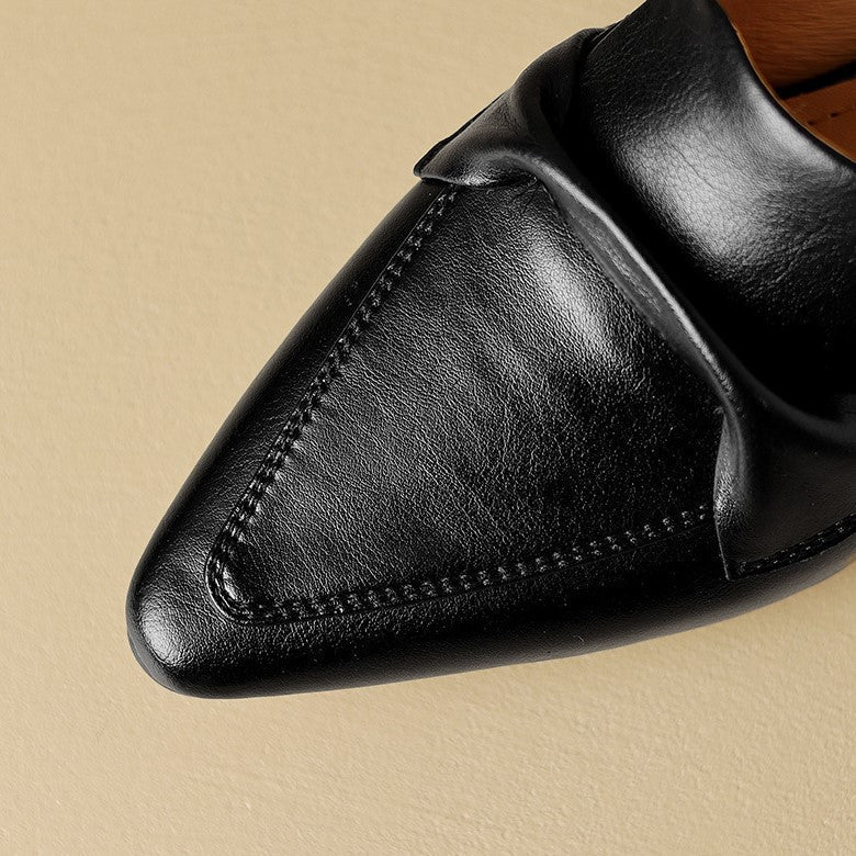 Agnès Paris | Mules Pointues en Cuir Béatrice