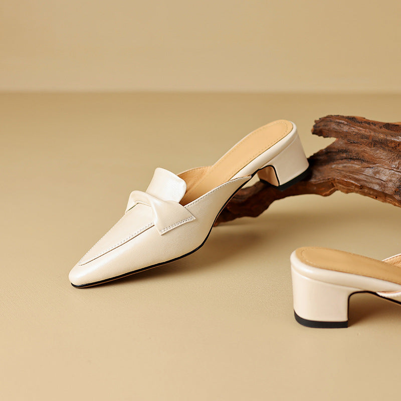 Agnès Paris | Mules Pointues en Cuir Béatrice