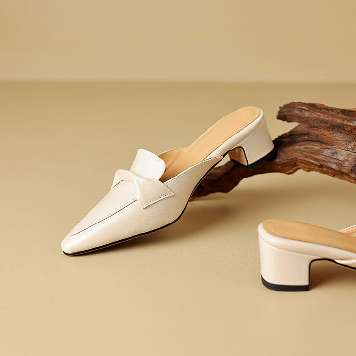 Agnès Paris | Mules Pointues en Cuir Béatrice