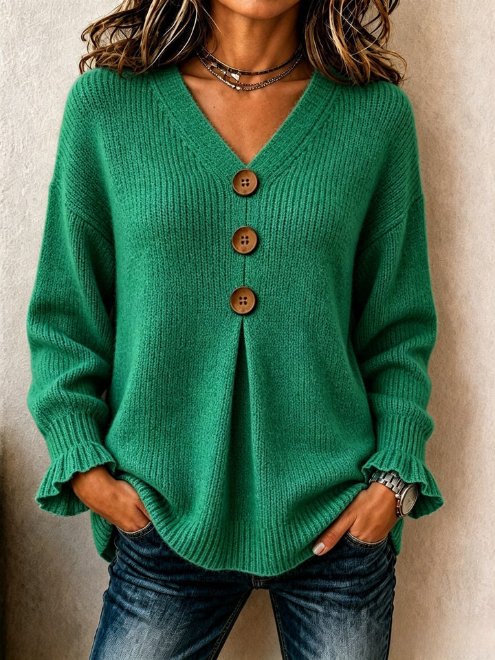 Agnès Paris | Pull Col V Boutonné Marie