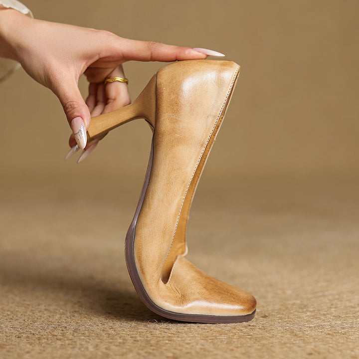 Agnès Paris | Escarpins Carrés en Cuir Amélie