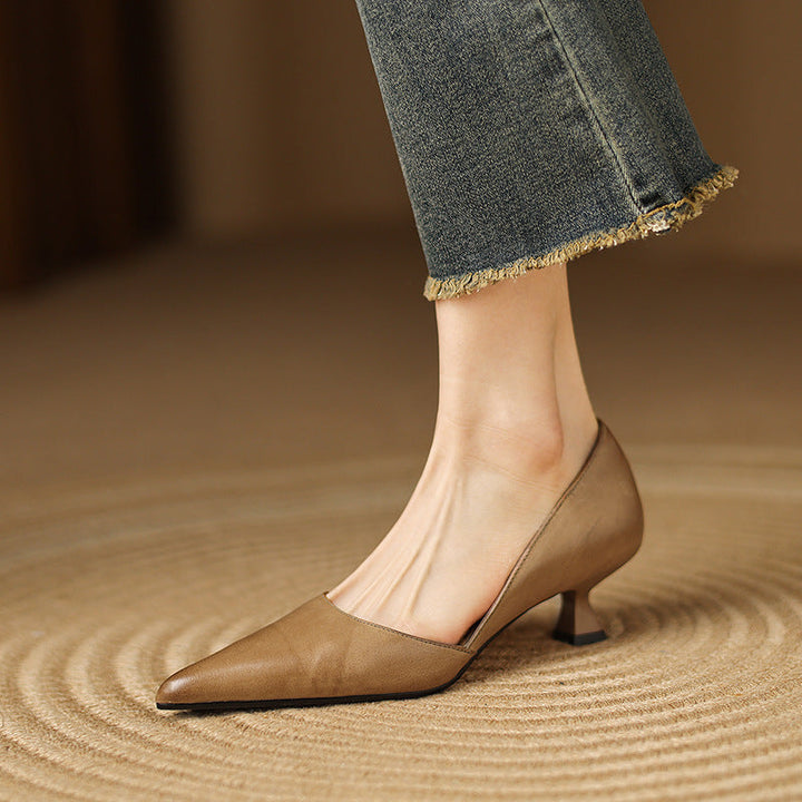 Agnès Paris | Escarpins Petit Talon en Cuir Nathalie