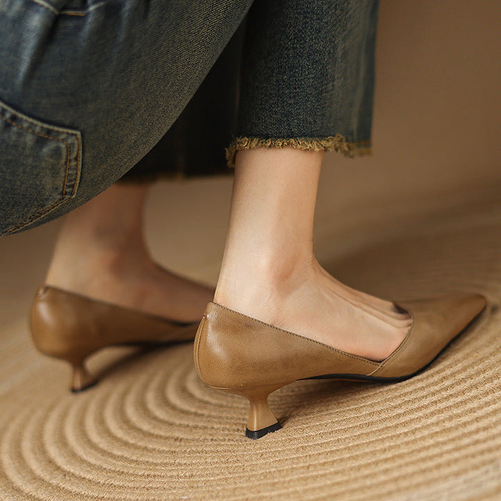 Agnès Paris | Escarpins Petit Talon en Cuir Nathalie