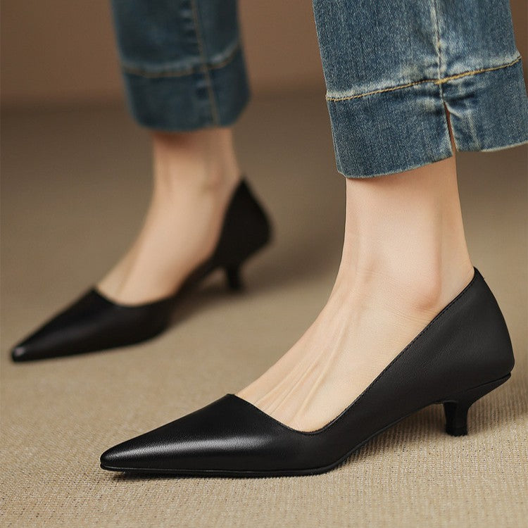 Agnès Paris | Escarpins Kitten Heel en Cuir Manon