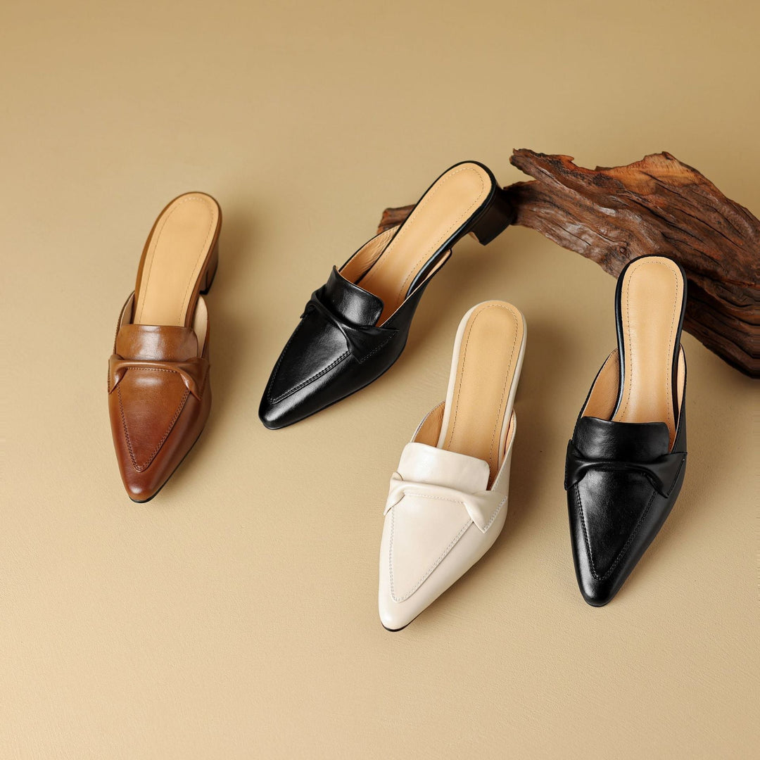 Agnès Paris | Mules Pointues en Cuir Béatrice
