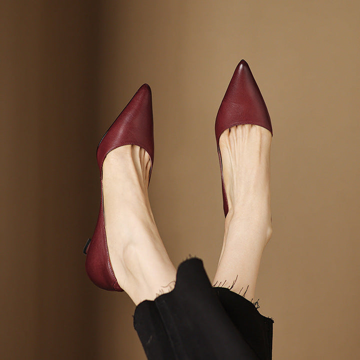 Agnès Paris | Escarpins Petit Talon en Cuir Nathalie