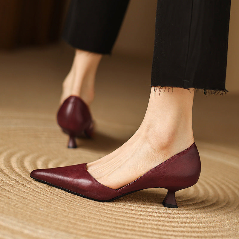 Agnès Paris | Escarpins Petit Talon en Cuir Nathalie