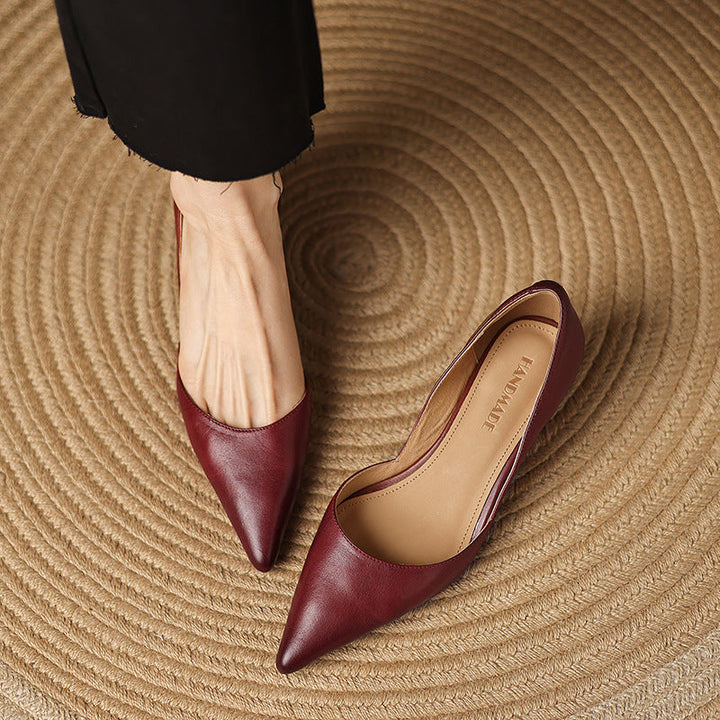 Agnès Paris | Escarpins Petit Talon en Cuir Nathalie