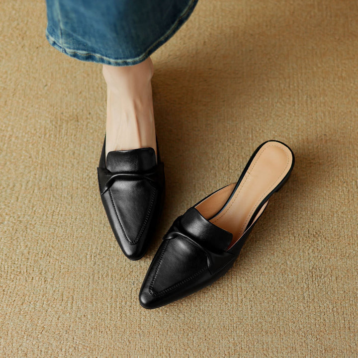 Agnès Paris | Mules Pointues en Cuir Béatrice