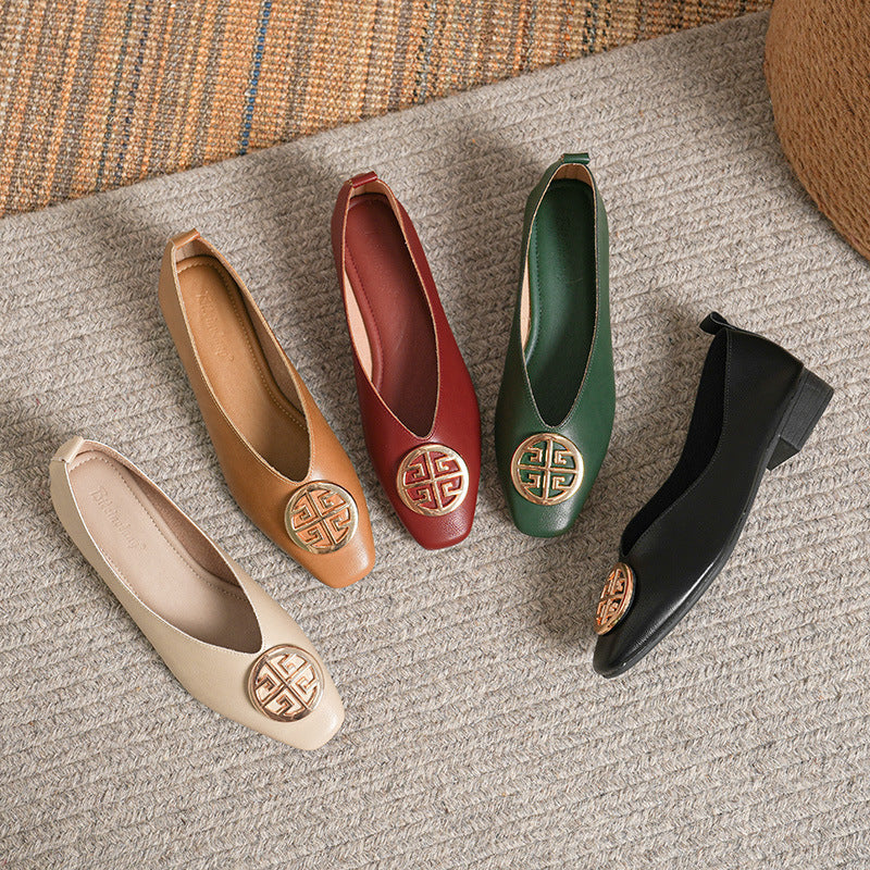 Agnès Paris | Ballerines Cuir Bout Carré Brigitte