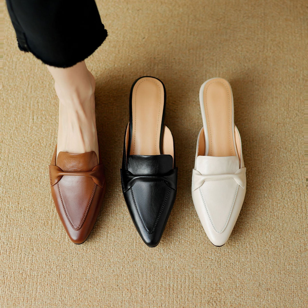 Agnès Paris | Mules Pointues en Cuir Béatrice