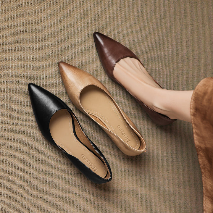 Agnès Paris | Ballerines Pointues en Cuir Marie