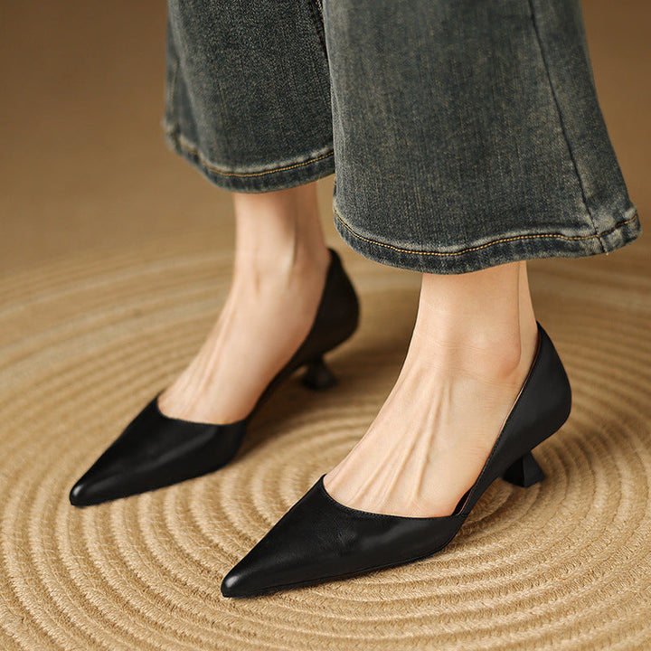 Agnès Paris | Escarpins Petit Talon en Cuir Nathalie