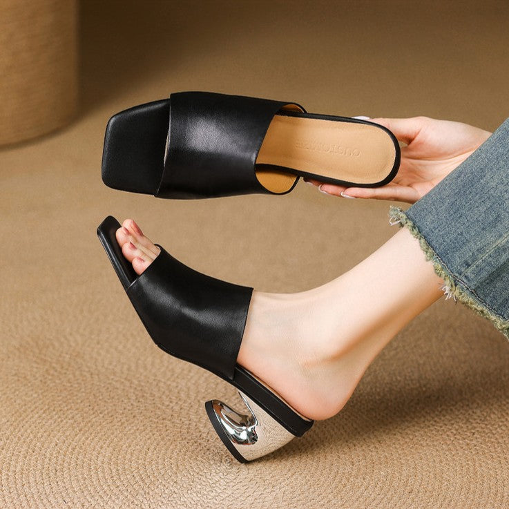 Agnès Paris | Mules à Talon Sculpté Odile