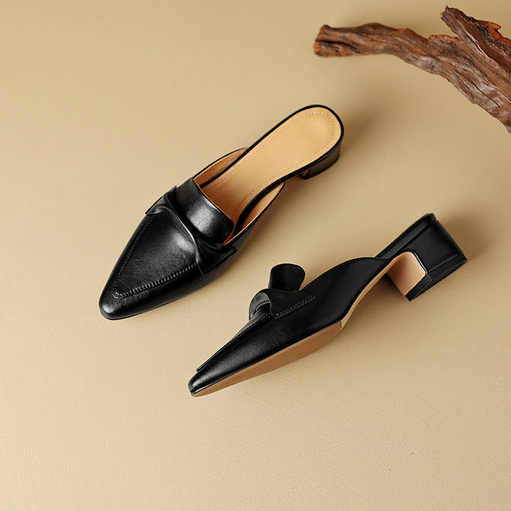 Agnès Paris | Mules Pointues en Cuir Béatrice