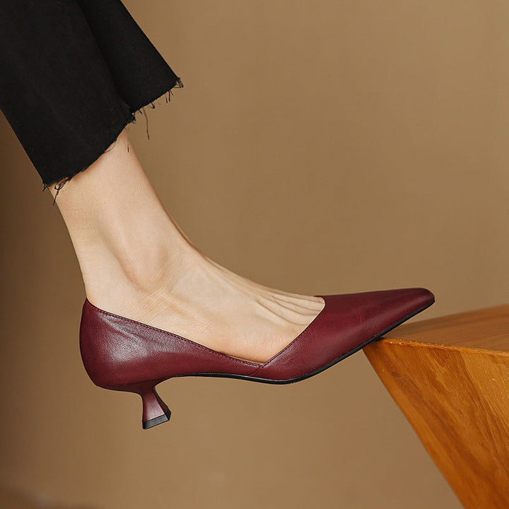 Agnès Paris | Escarpins Petit Talon en Cuir Nathalie