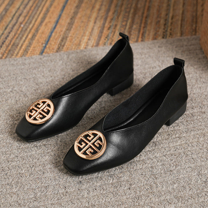 Agnès Paris | Ballerines Cuir Bout Carré Brigitte