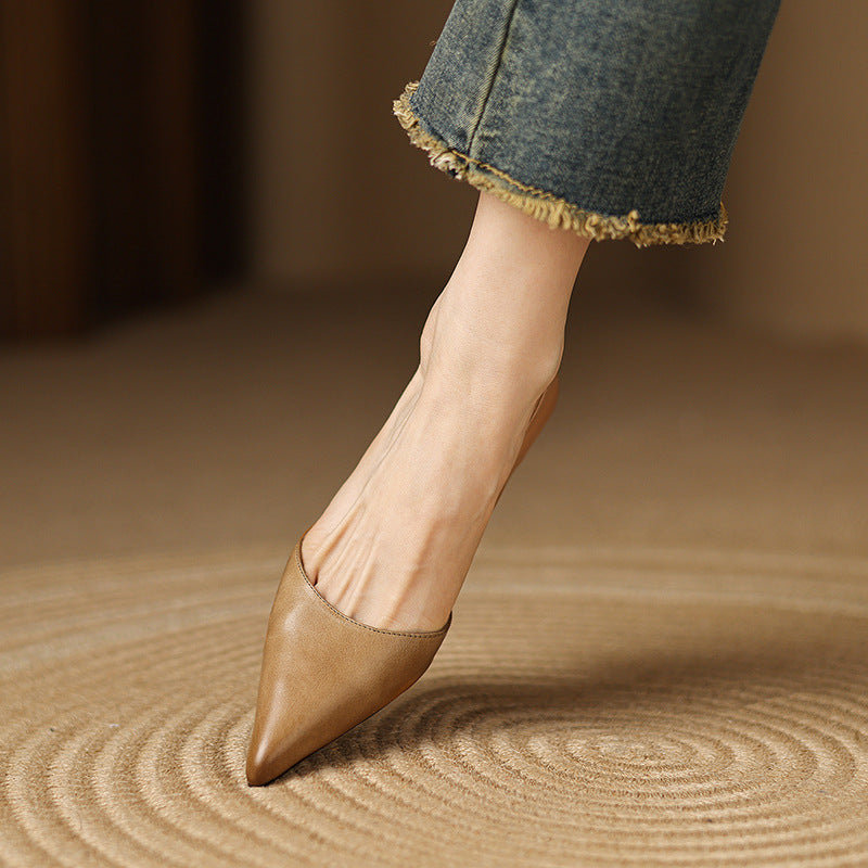 Agnès Paris | Escarpins Petit Talon en Cuir Nathalie