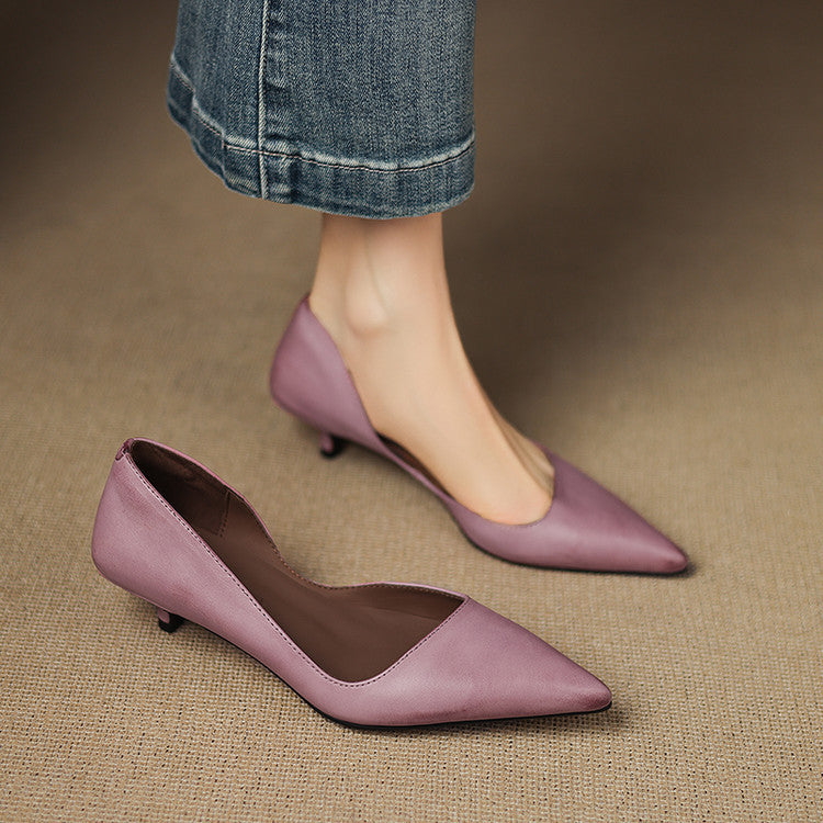 Agnès Paris | Escarpins Kitten Heel en Cuir Manon