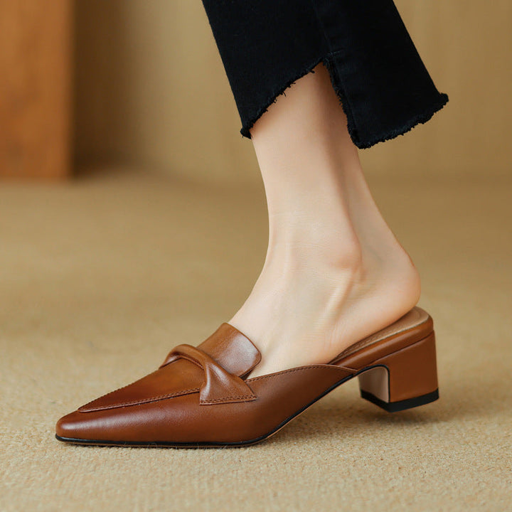 Agnès Paris | Mules Pointues en Cuir Béatrice