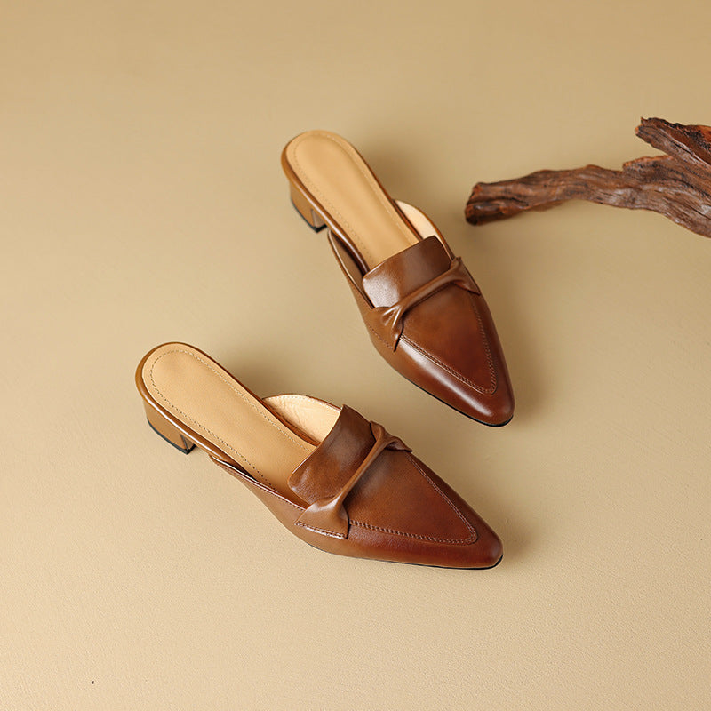 Agnès Paris | Mules Pointues en Cuir Béatrice