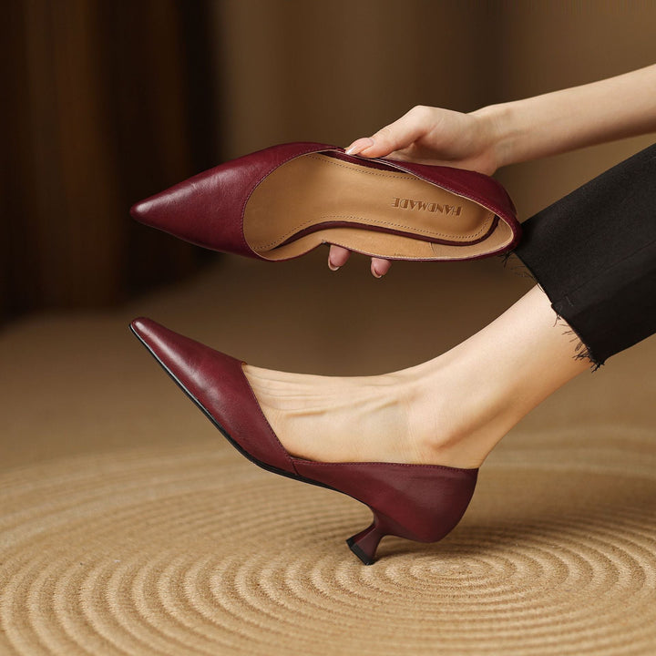 Agnès Paris | Escarpins Petit Talon en Cuir Nathalie