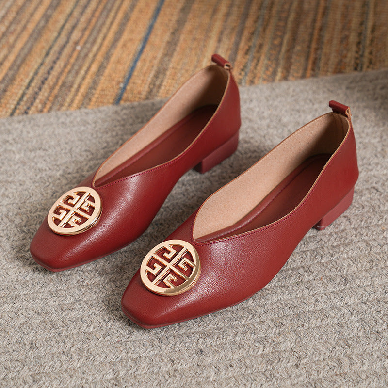 Agnès Paris | Ballerines Cuir Bout Carré Brigitte